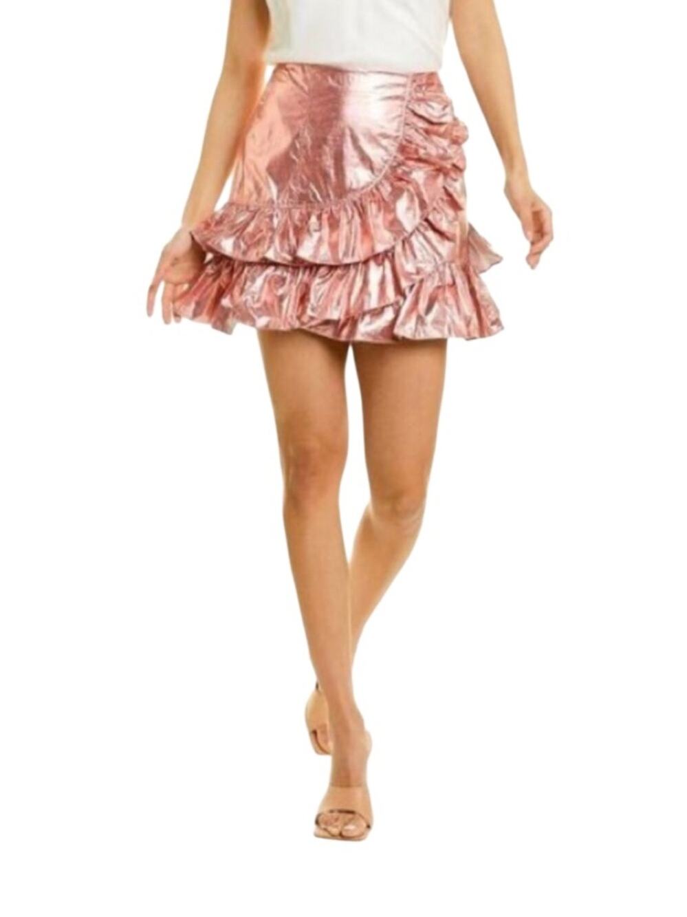 Cinq A Sept Akira Foil Tier Skirt In Tea
Rose Size 2 NWT